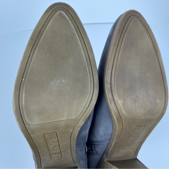 FRYE Judith Double Zip Stacked Heel Almond Toe Ankle Boots Grey Blue Sz 8.5 - Picture 14 of 16